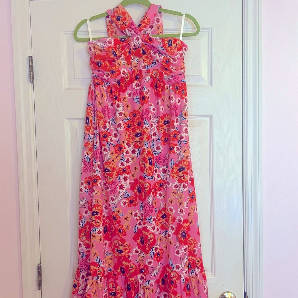 NWT Pink floral maxi dress